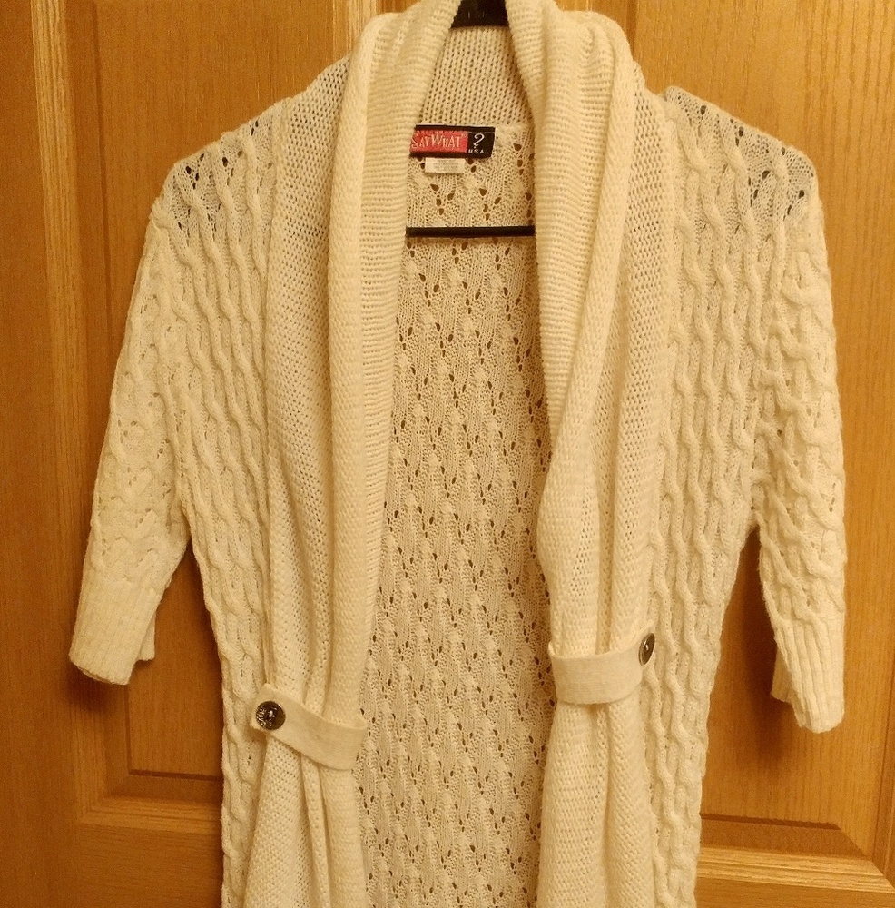 Long short sleeve sweater